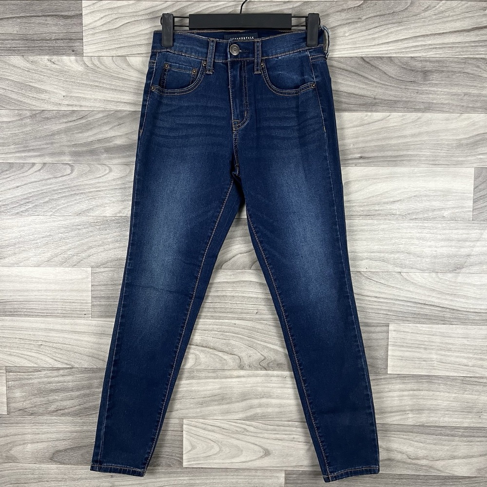 Aeropostale Jeans Womens 0 Short Blue Skinny Denim Jegging High Rise Medium Wash